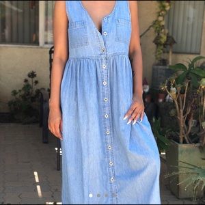 LONG DENIM BUTTON UP DRESS‼️